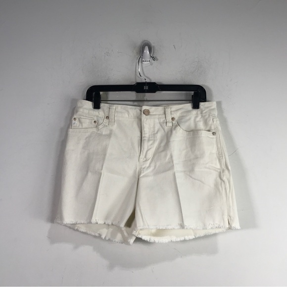 Seven7 Pants - Seven7 Raw Hem Denim Weekend Short, Women's Size 10 - Off White